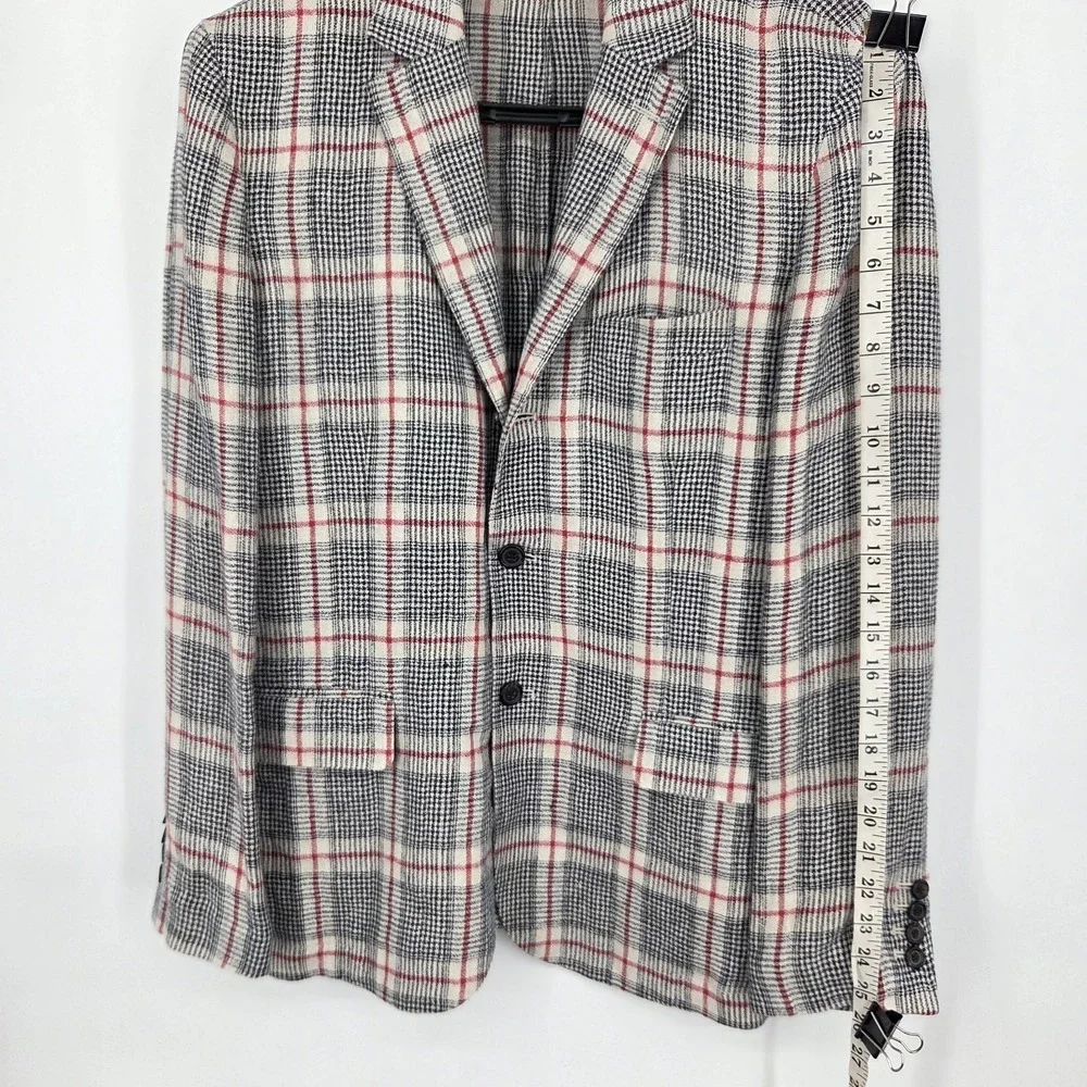 VINTAGE J. PETERMAN Mens 42R Unstructured Linen Plaid Blazer Sports Jacket